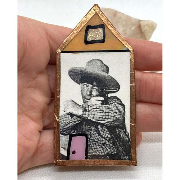 Vintage Louis Recchia Denver Artist Signed Whimsical‎ Handmade Pin Brooch Funky - Picture 7 of 9